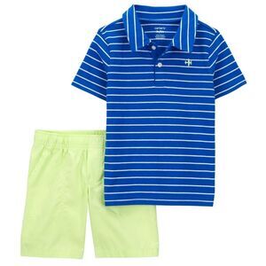 Carter's Baby Boys 2-Piece Airplane Preppy Polo and Shorts Set, NWT, Size 2T